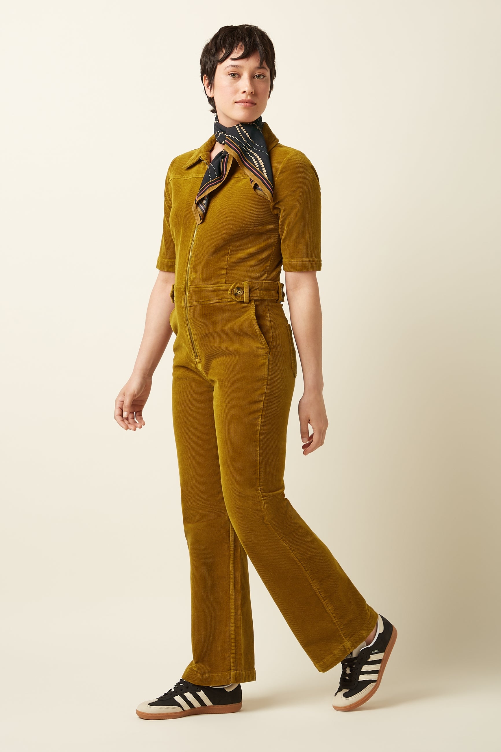 Garbo Zip Jumpsuit Corduroy - Golden Brown – King Louie