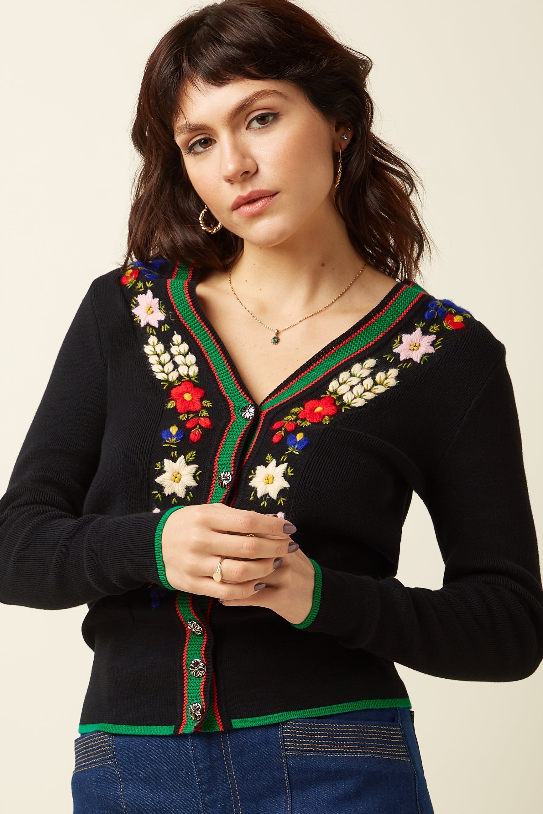 V Rib Cardi Perry - Black – King Louie