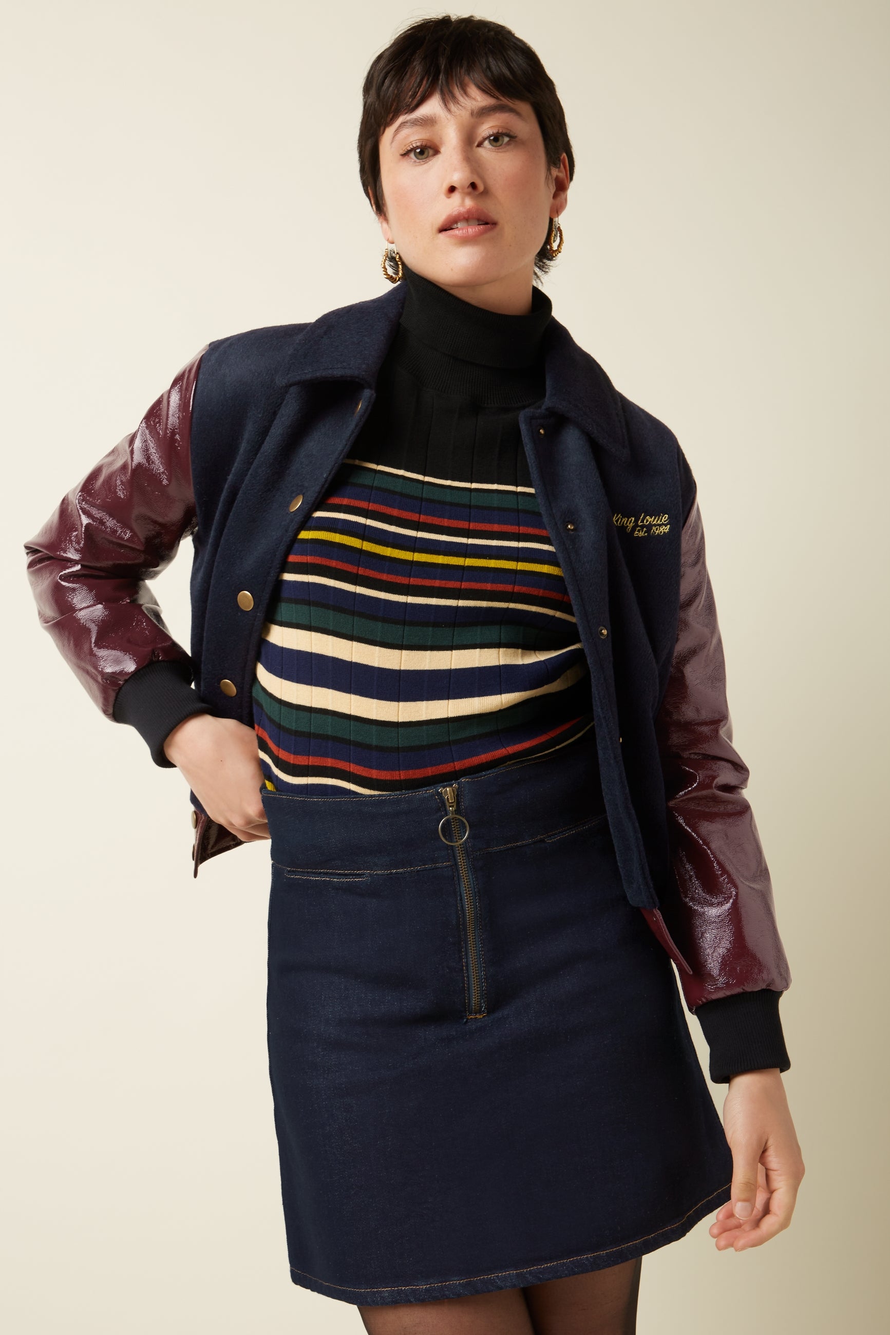 Olivia Zip Skirt Walker Denim - Indigo Blue – King Louie