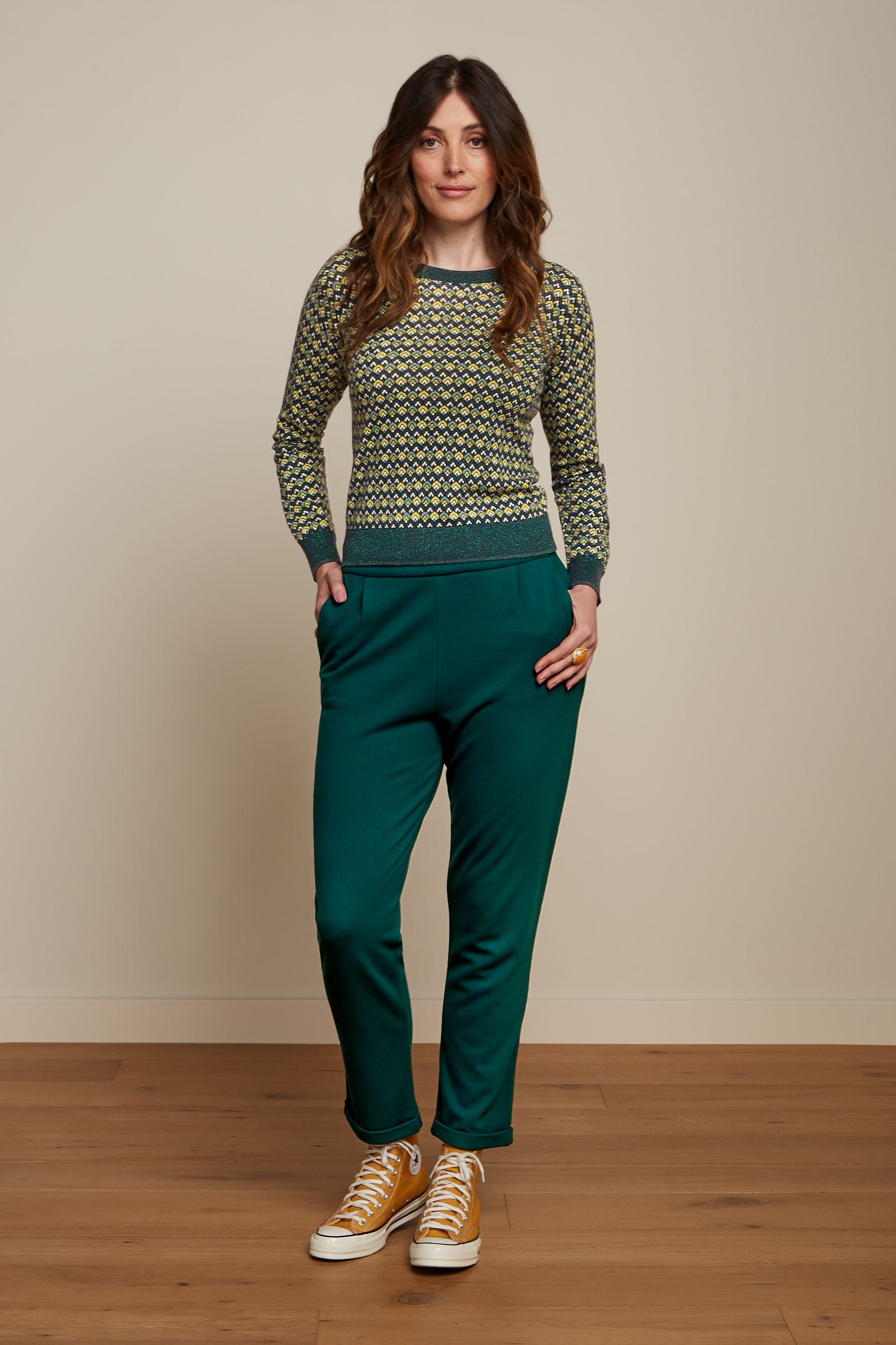 Roisin Pants Milano Uni - Pine Green