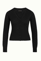 Cardi V Heart Ajour BCI - Black