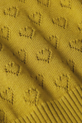 Cardi V Heart Ajour BCI - Curry Yellow