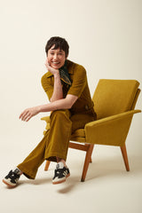 Garbo Zip Jumpsuit Corduroy - Golden Brown