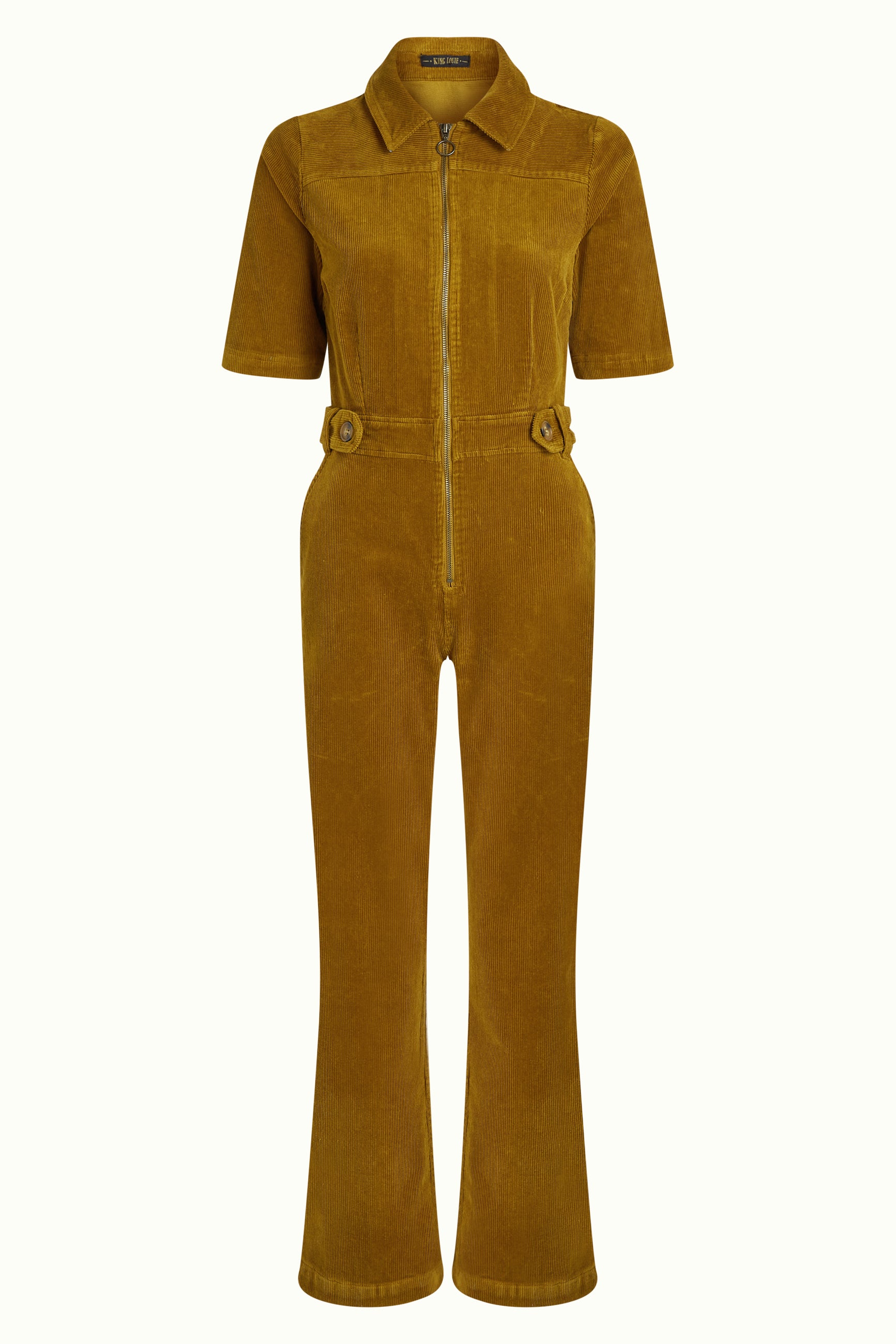 Garbo Zip Jumpsuit Corduroy - Golden Brown