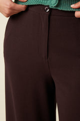 Peppa Pants Woven Crepe - Dark Brown