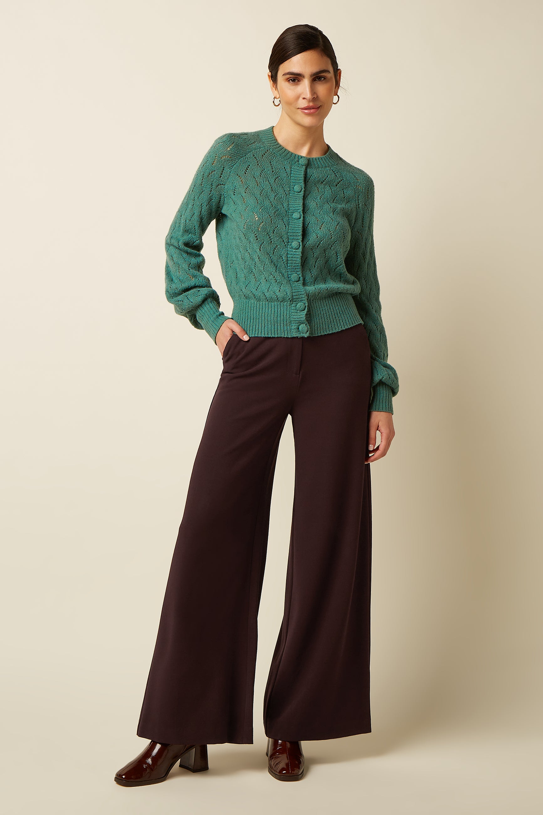 Peppa Pants Woven Crepe - Dark Brown