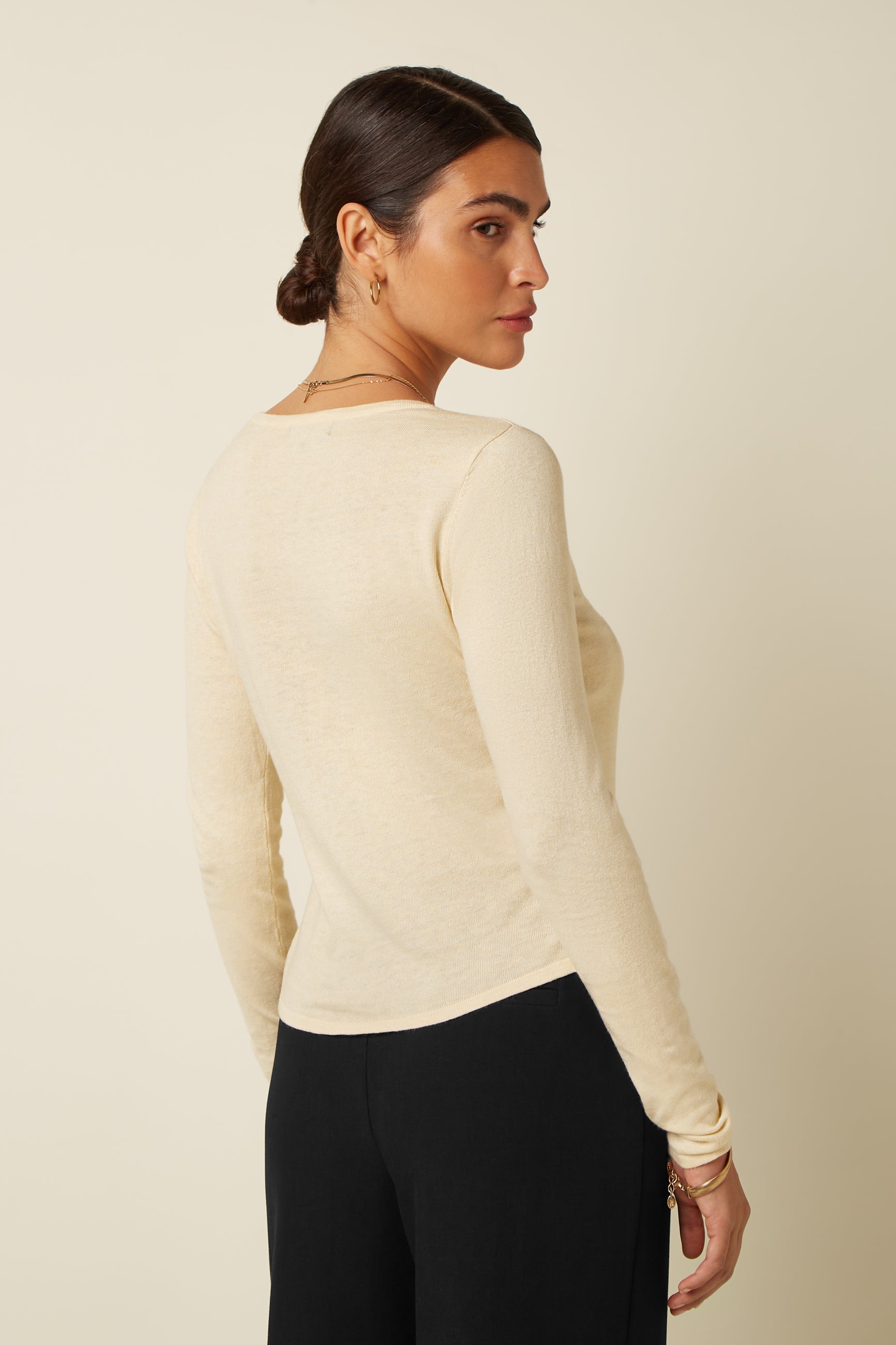 Cardi Roundneck Cocoon - Cream