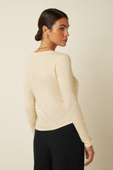 Cardi Roundneck Cocoon - Cream