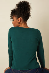Cardi Roundneck Cocoon - Pine Green