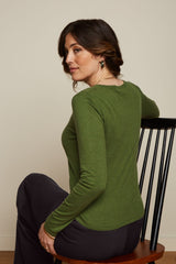 Cardi Roundneck Cocoon - Posey Green