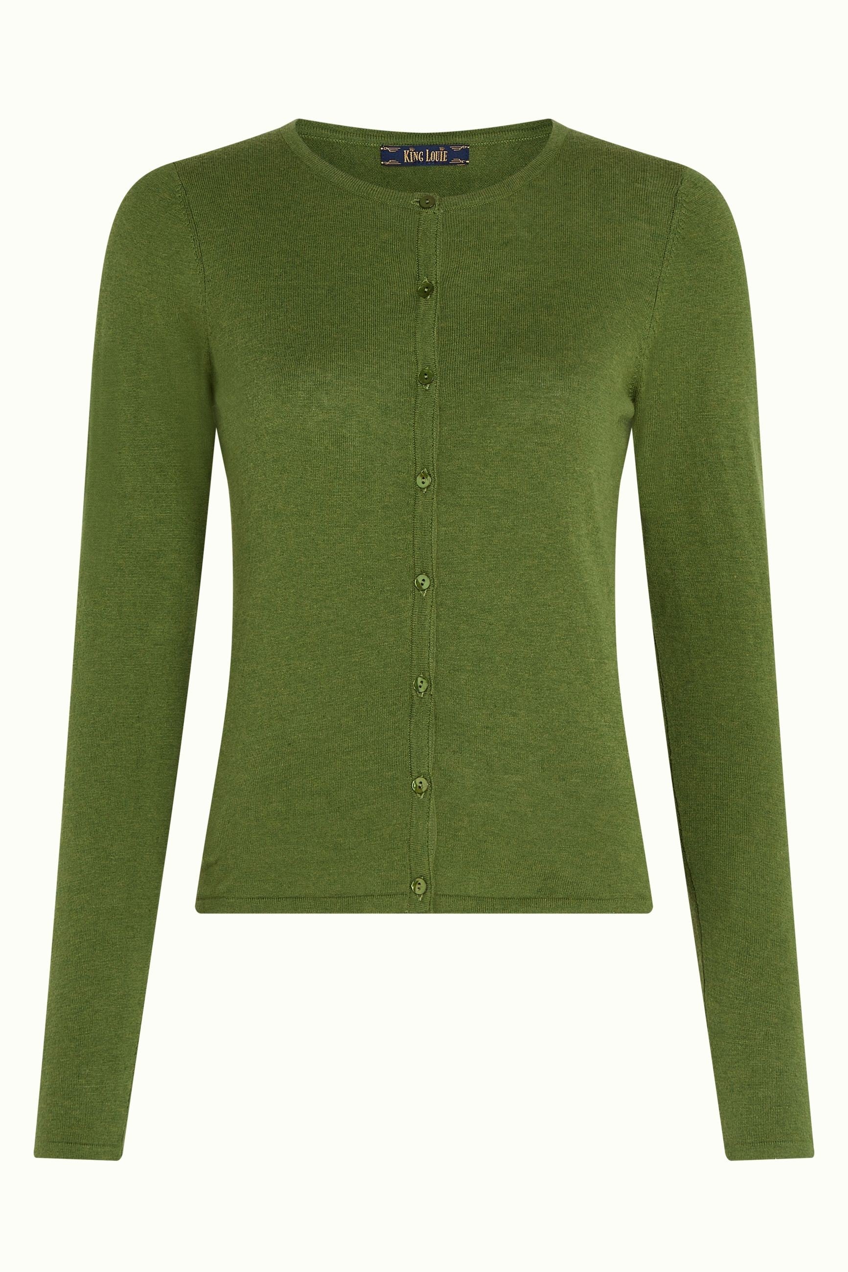 Cardi Roundneck Cocoon - Posey Green