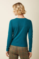 Cardi Roundneck Cocoon - Spruced Green