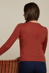 Cardi Roundneck Cocoon - Patina Brown