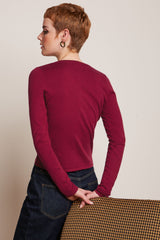 Cardi Roundneck Cocoon - Beaujolais Red