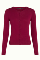 Cardi Roundneck Cocoon - Beaujolais Red