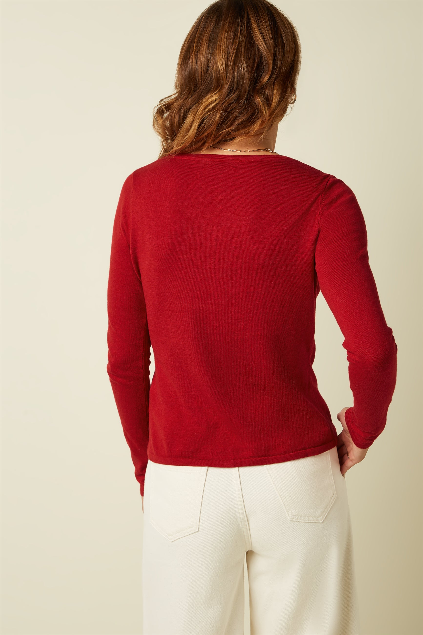 Cardi Roundneck Cocoon - Icon Red