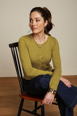 Cardi Roundneck Cocoon - Curry Yellow