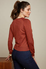 Raglan Cardi Droplet - Henna Red