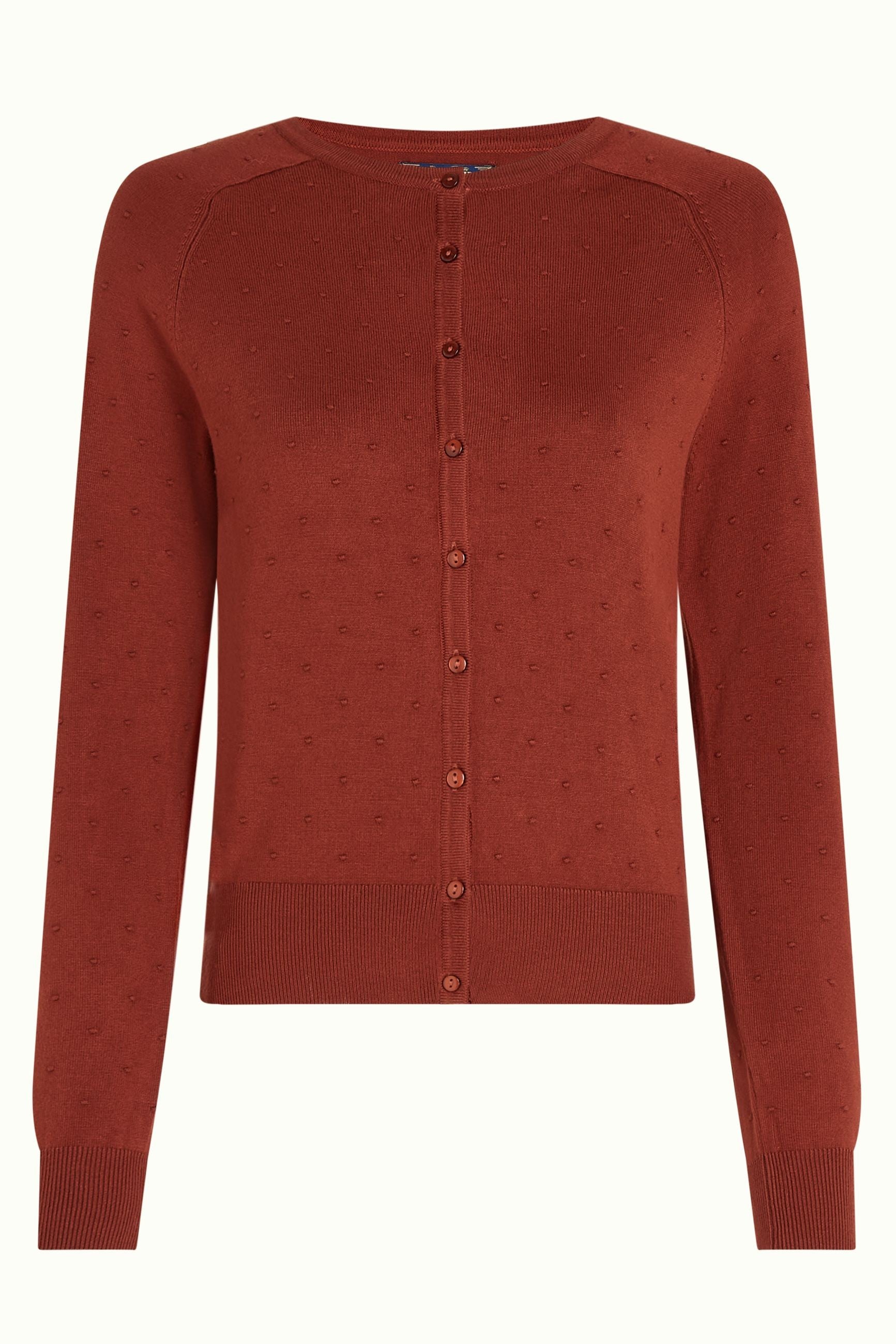 Raglan Cardi Droplet - Henna Red