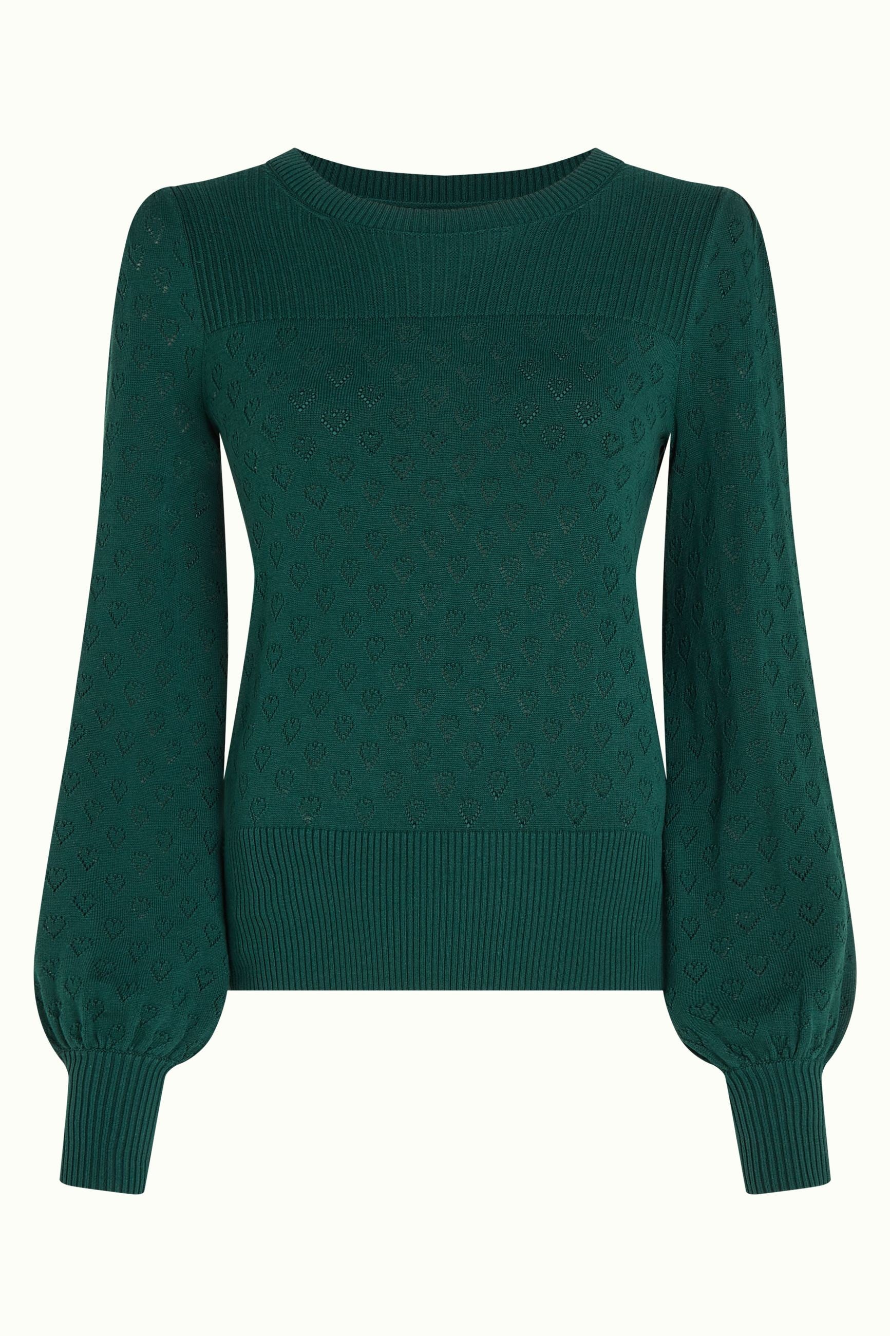 Bella Bell Sleeve Top Heart Ajour - Dragonfly Green