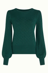 Bella Bell Sleeve Top Heart Ajour - Dragonfly Green