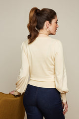 Lulu Wrap Top Cocoon - Cream