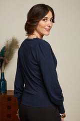 Lulu Wrap Top Cocoon - Blue