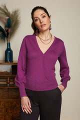 Lulu Wrap Top Cocoon - Vivid Purple