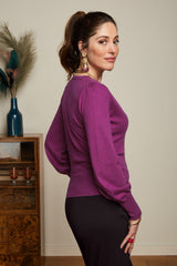 Lulu Wrap Top Cocoon - Vivid Purple