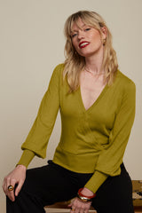 Lulu Wrap Top Cocoon - Curry Yellow