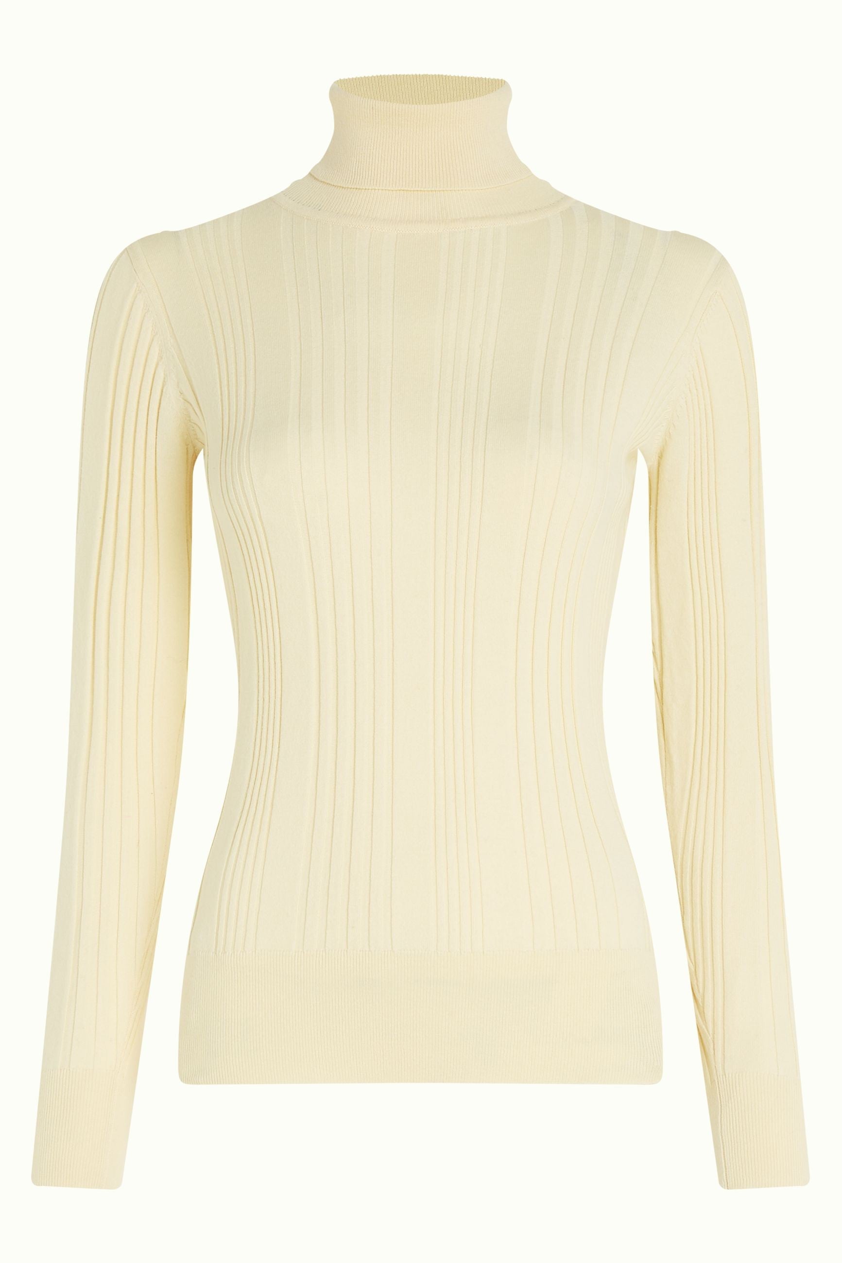 Rib Rollneck Top Club - Cream