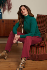 Rib Rollneck Top Club - Antique Green