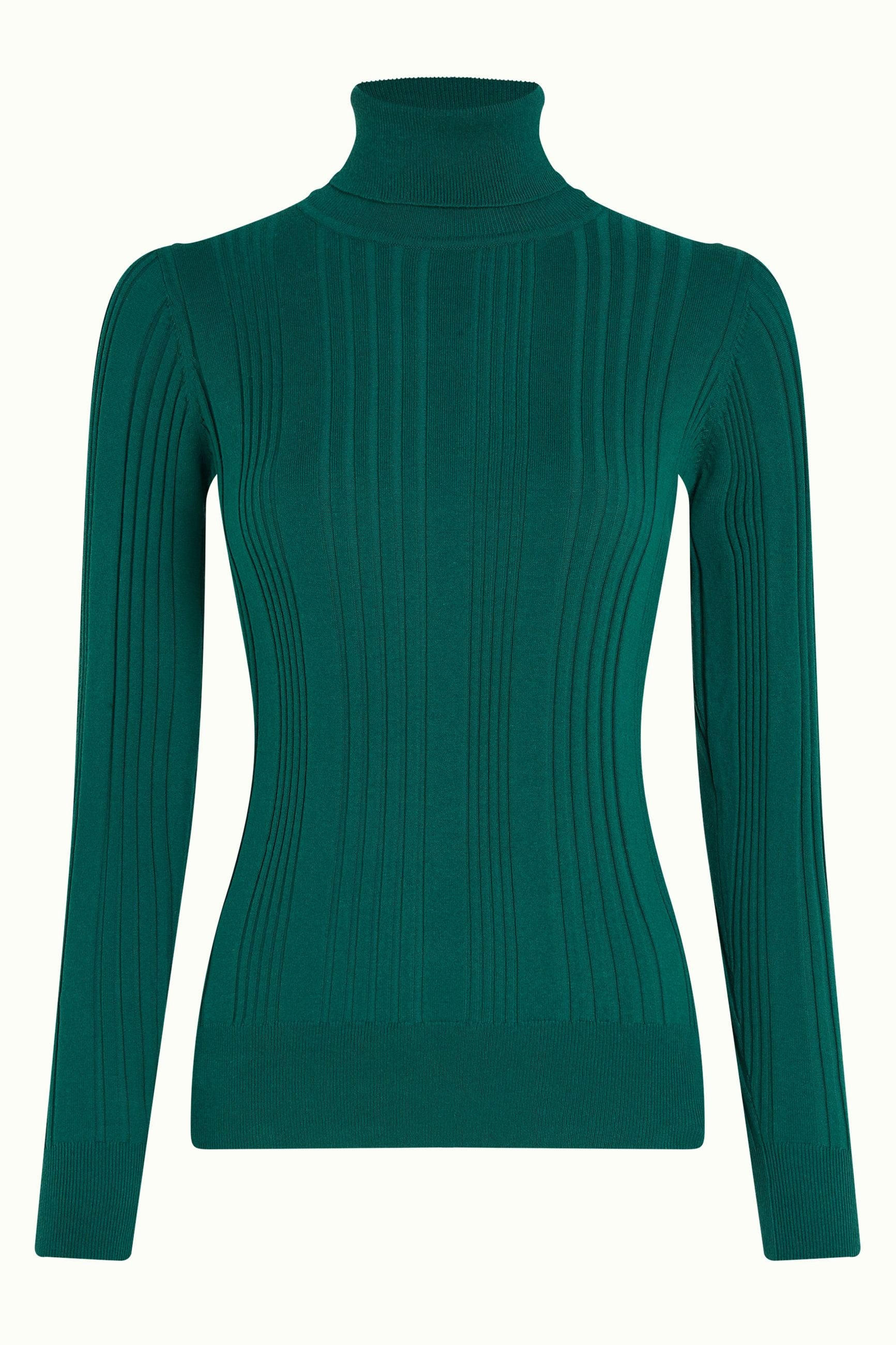 Rib Rollneck Top Club - Antique Green