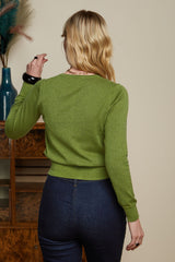 Cardi Roundneck Lapis - Woodbine Green