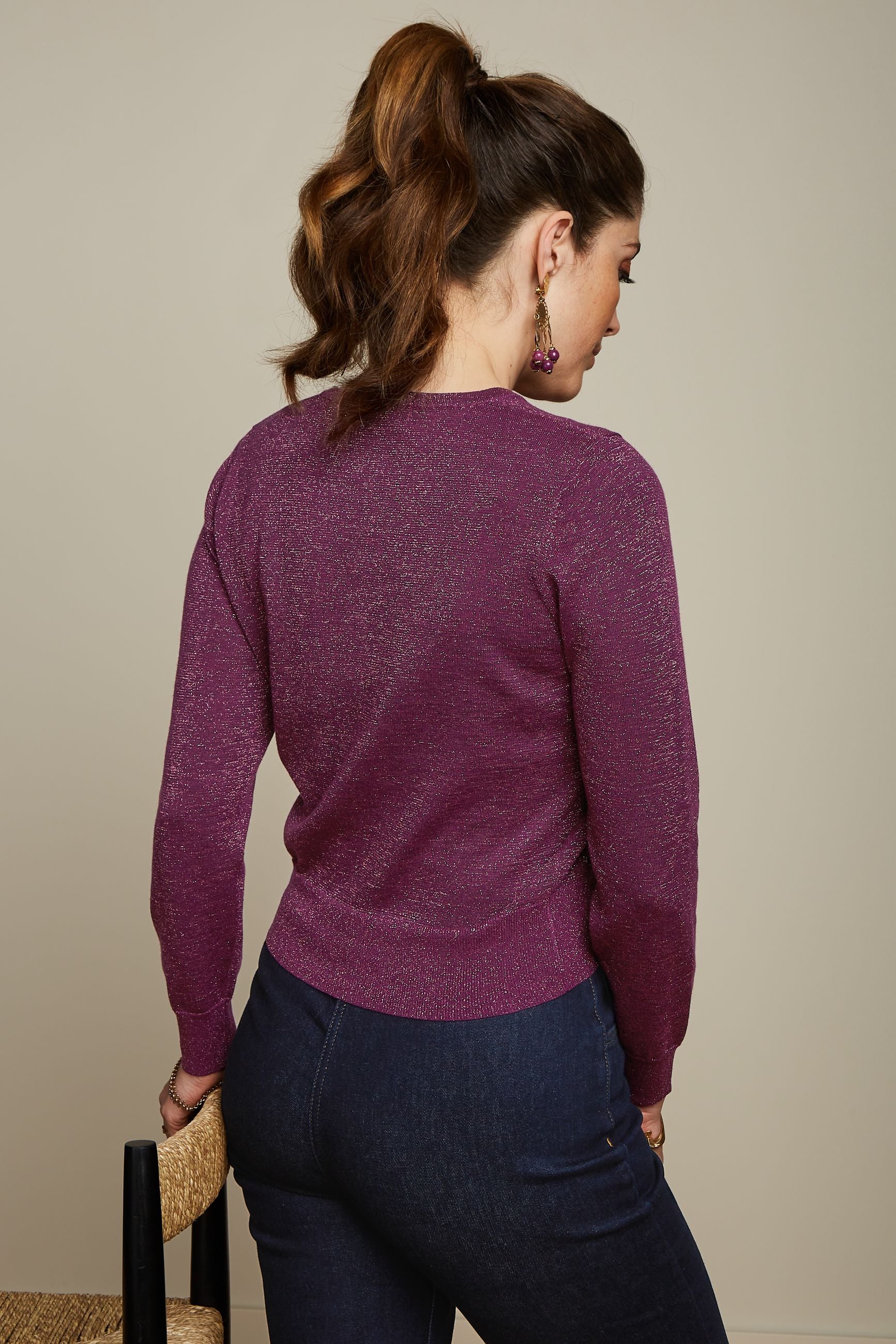 Cardi Roundneck Lapis - Caspia Purple