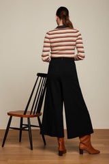 Polo Rib Top Lapis Stripe - Black