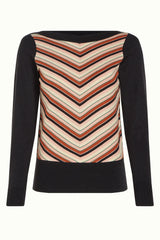 Ivy Top Lapis Stripe - Black