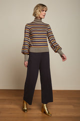 Maya Rollneck Top Sixties Stripe - Black