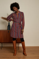 Carina Tunic Dress Marion Stripe - Imperial Purple