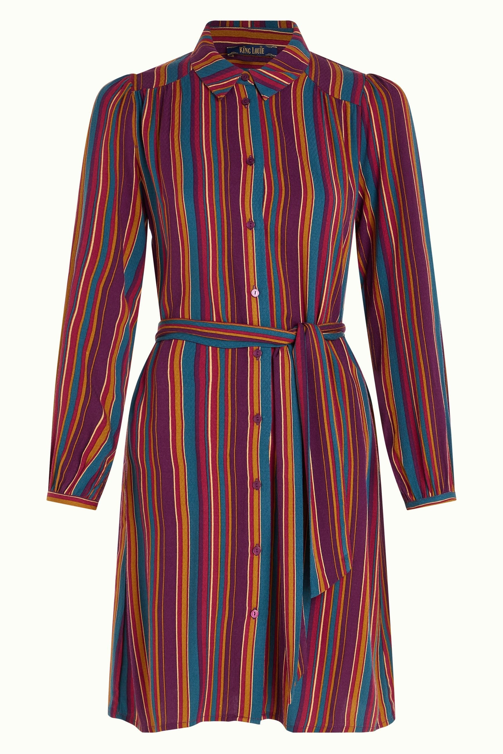 Carina Tunic Dress Marion Stripe - Imperial Purple