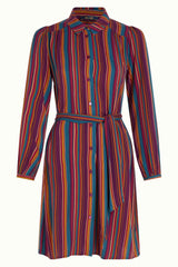 Carina Tunic Dress Marion Stripe - Imperial Purple