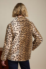 Patti Coat Midi Cheetah Fur - Ivory