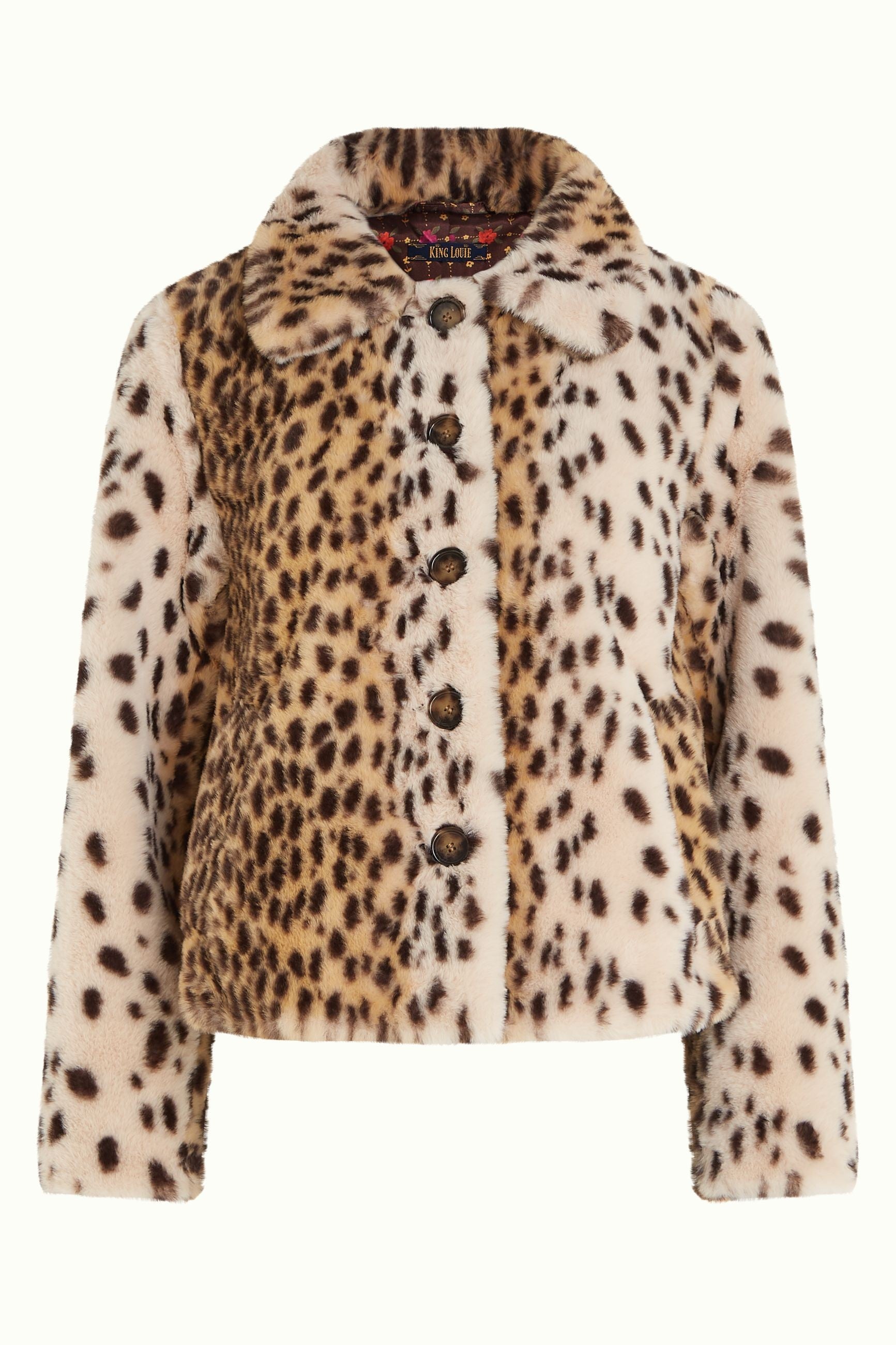 Anais Coat Cheetah Fur - Ivory