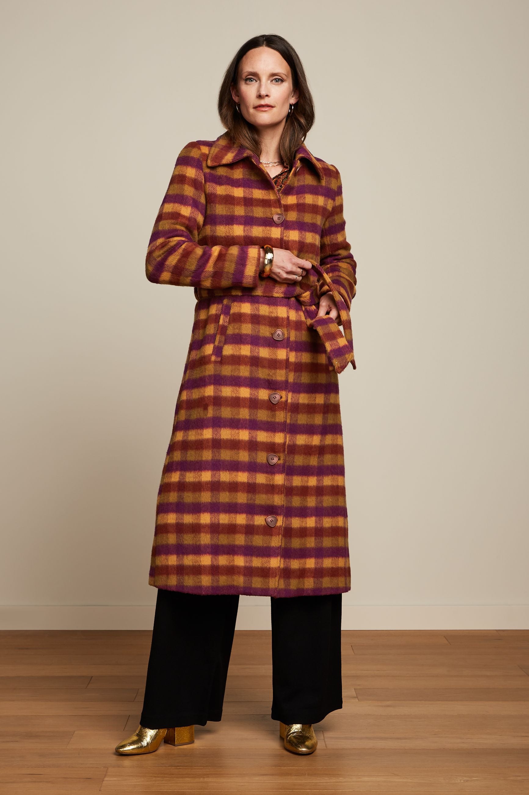 Arabella Coat Wylde Check - Pecan Brown