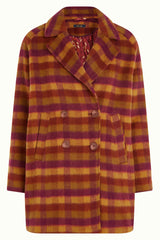 Amelie Coat Wylde Check - Pecan Brown