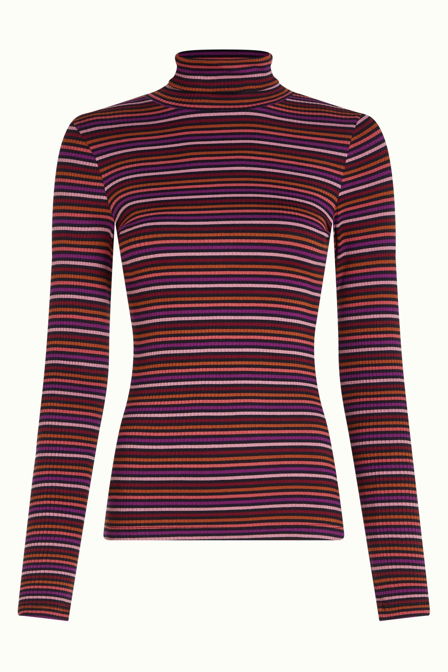 Rollneck Top Rolla Stripe - Mesa Pink