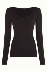 Carice V Top Uni Rib - Black