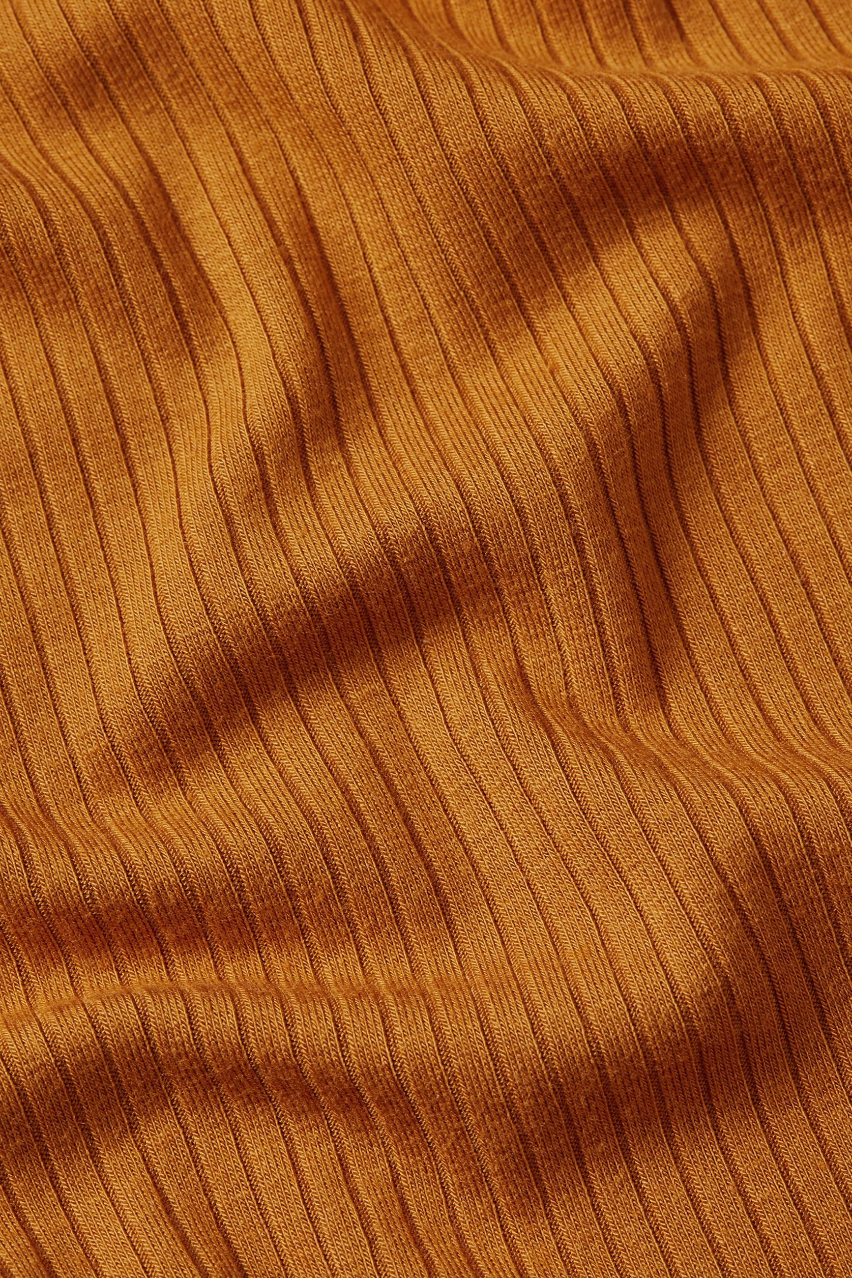 Carice V Top Uni Rib - Maple Orange