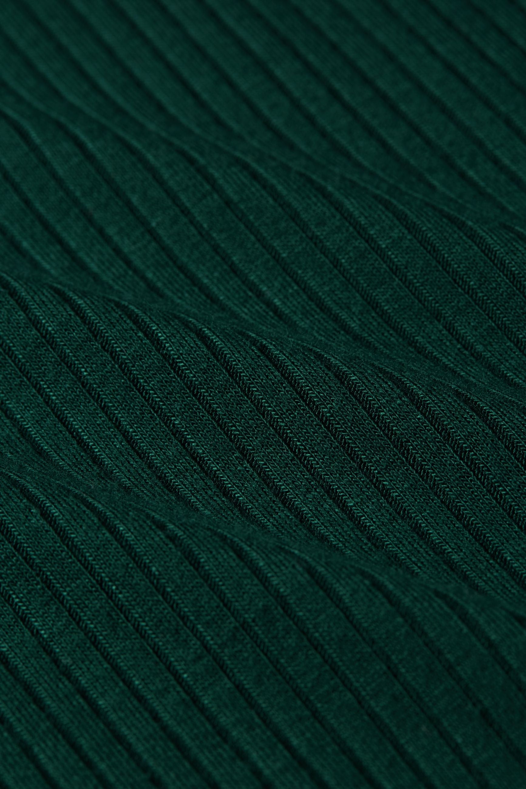 Rollneck Top Uni Rib - Pine Green