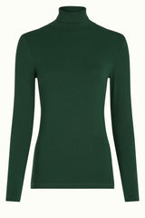 Rollneck Top Uni Rib - Forest Green